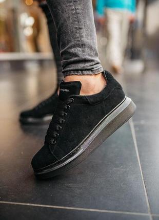 Кросівки жіночі в стилі alexander mcqueen low larry black 3, чорні (александр макквін, маквін)