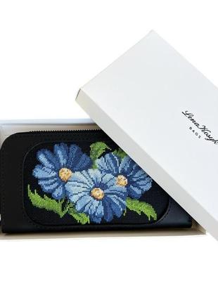 Шкіряний гаманець, жіночий гаманець, гаманець з вишивкою4 фото