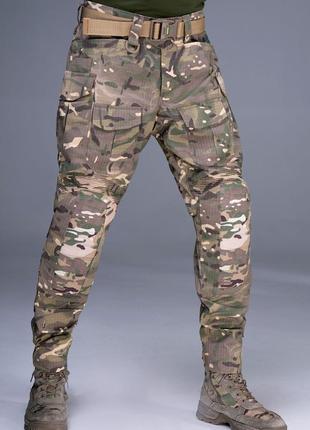 Військові штурмові штани uatac мультикам ліс з наколінниками3 фото
