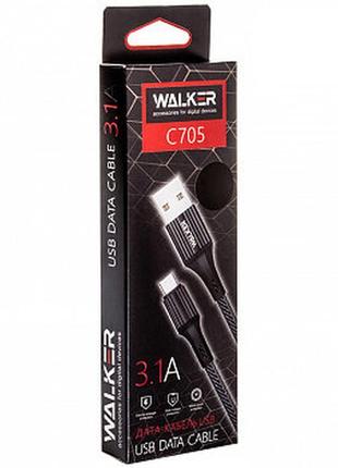 Дата кабель type-c to usb walker red c705