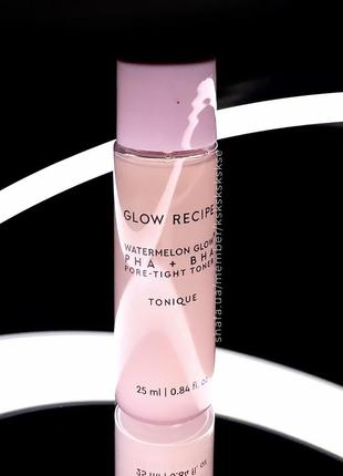 Тонік для обличчя glow recipe watermelon glow pha + bha pore-tight toner 25 ml1 фото