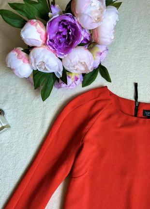Весняне плаття з рукавами-подовжена спинка! червоне плаття h&amp;m, оранжеве плаття весна, плаття з рукавами на літо7 фото