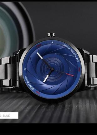 Skmei 9210 сріблясті з синім чоловічі оригінальні годинники1 фото