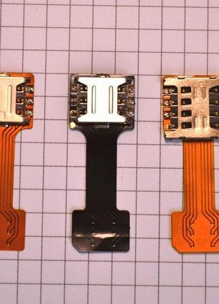 Адаптер для 2-х двох сім sim nano micro перехідник шлейф