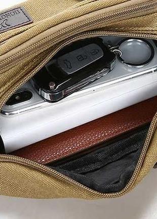 Тканинна сумка-бананка, сумка через плече, поясна сумка, сумка...6 фото