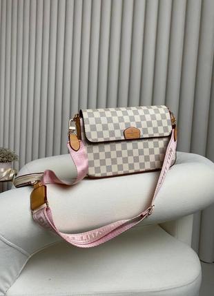 Женская сумка lv multi pochette white chess 5