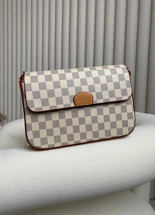 Женская сумка lv multi pochette white chess 8