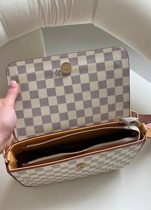 Женская сумка lv multi pochette white chess10 фото