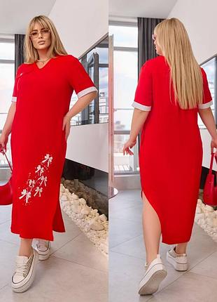 Ефектна жіноча літня сукня вільного крою7 фото