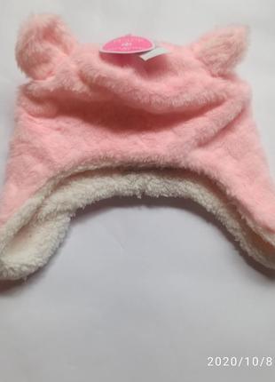 Щапка ушанка для девочки мех