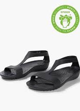 Крокс сандали серена чёрные serena sandal black4 фото