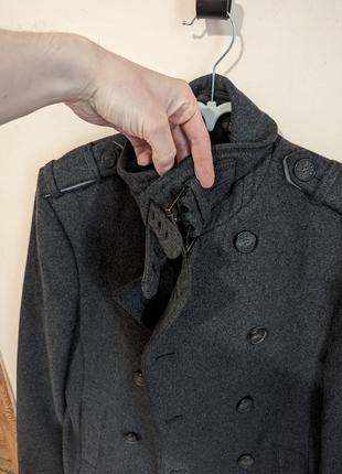Мужское шерстяное пальто шинель ted baker пальто серого цвета оригинал3 фото