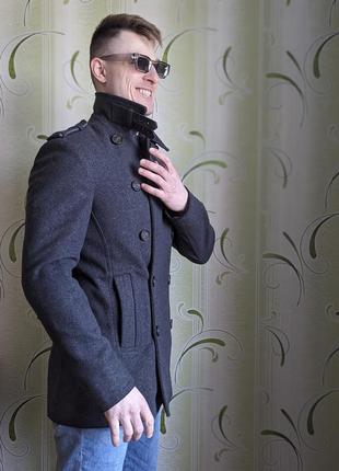 Мужское шерстяное пальто шинель ted baker пальто серого цвета оригинал5 фото