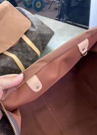 Дорожная сумка louis vuitton коричневая в стиле "monogram" с бежевой отделкой c2354 фото