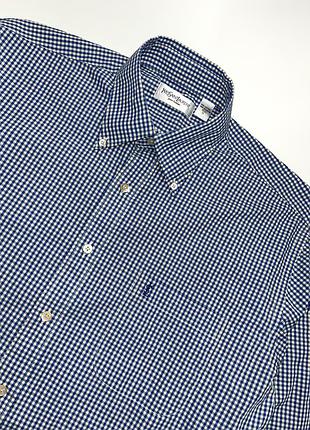 Ives saint laurent 40/41 16 синяя рубашка в клетку