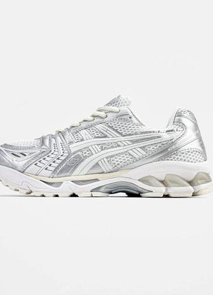 Asics gel kayano "white/silver"4 фото