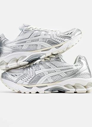 Asics gel kayano "white/silver"2 фото