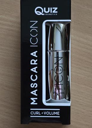 Quiz cosmetics, icon mascara, підкручування та об'єм, 9г