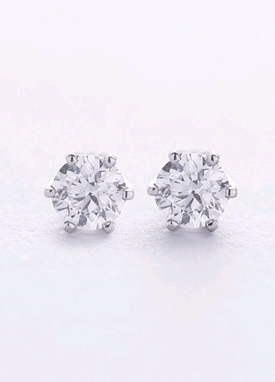 Сережки - пусети з діамантами (біле золото) 331491121