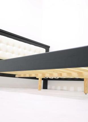 Ліжко дерев'яне діоніс 140х200 см. двоспальна масив сосна7 фото