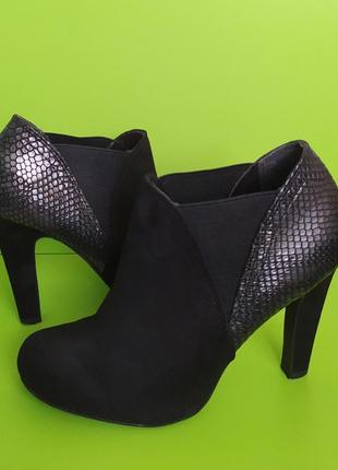 Чёрные ботильоны полуботинки van der laan, 36