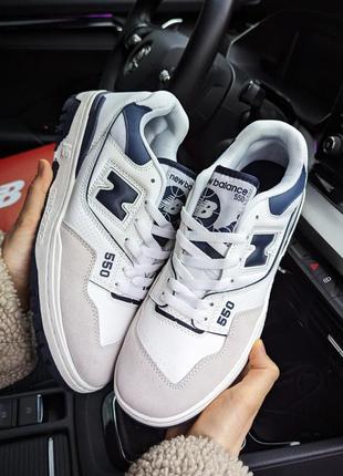 🔥чоловічі кросівки new balance 550 білі з синім🔥