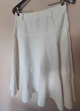 Max mara weekend, белая вельветовая хлопковая юбка,р.38