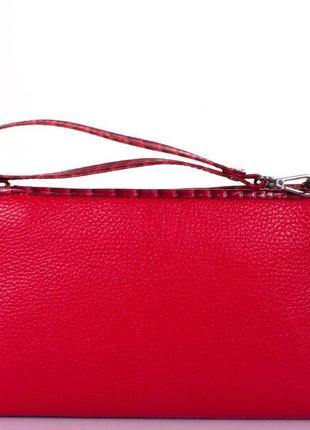Жіноча шкіряна сумка-клатч (shi2012-4) 24х14х6 см desisan червоний (2000001313152)3 фото