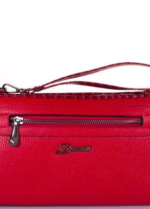 Жіноча шкіряна сумка-клатч (shi2012-4) 24х14х6 см desisan червоний (2000001313152)2 фото