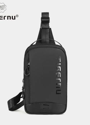 Чоловічий однолямковий рюкзак tigernu сумка-слінг ipad 9,7" чорни1 фото