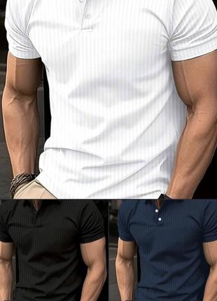 Поло мужское мустанг на пуговицах футболка мужская белая черная темная синяя качественная акция базовая трендовая короткий рукав дешево1 фото
