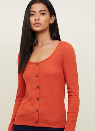 Теракотовий топ в рубчик