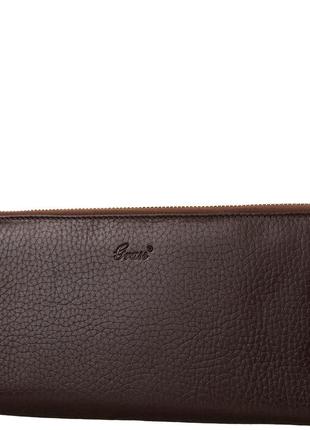 Женский кожаный кошелек (shi141-9) grass 24х12х2 см коричневый cl0107760