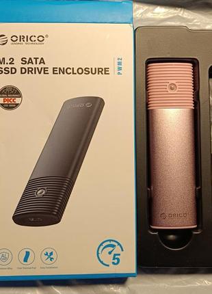 Карман для ssd m.2 sata usb 3.1 type c — usb 3.0 orico рожевий