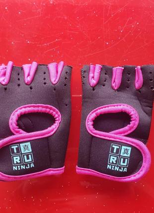 Tru ninja детские неопреновые перчатки без  пальцев спортивные вело девочке 3-4-5 л 98-104-110 см