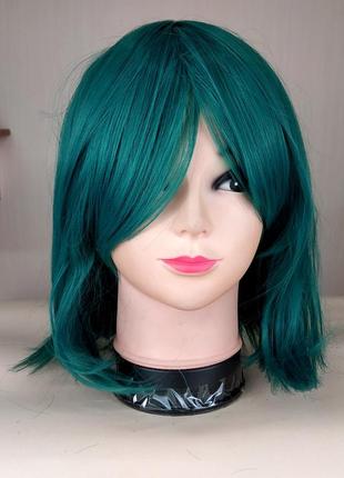 Перука аніме, косплей, темно-зелений каре