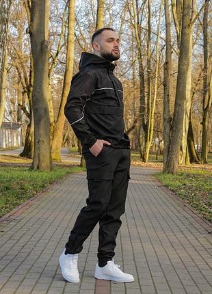 Мужской весенний спортивный костюм из плащёвки анорак + штаны