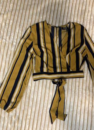 Літній топ блуза з довгим рукавом у смужку 🌸 блуза жіноча