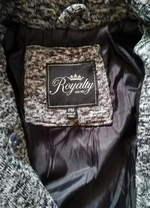Демісезонне напівпальто з капюшоном і кишенями royalty-синю, меланж, розмір s/м4 фото