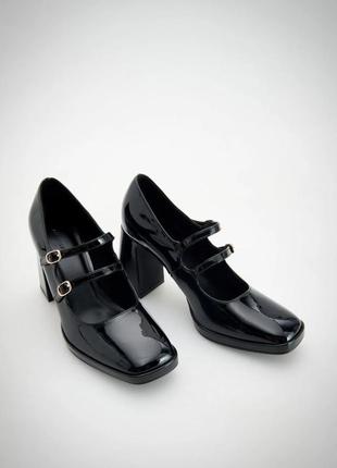 Лаковые черные туфли джейн от reserved как zara5 фото