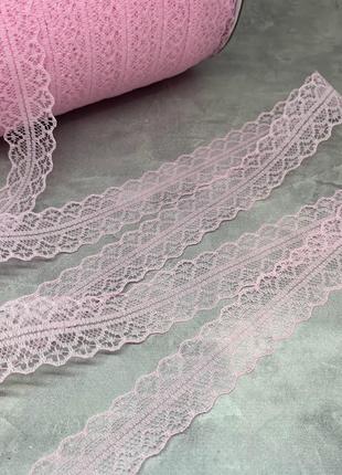 Мереживо сітка 3 см , колір рожевий, метр , рожевий