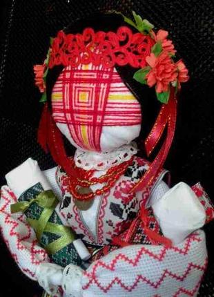 Лялька - мотанка «два талани», наповнена сушеними травами, 40 см3 фото