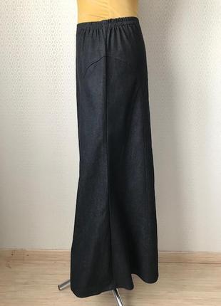Джинсовая черно-серая юбка в пол, размер м, подойдёт и на l2 фото
