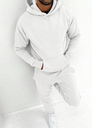 Демисезонный спортивный костюм трехнить петля худи + штаны