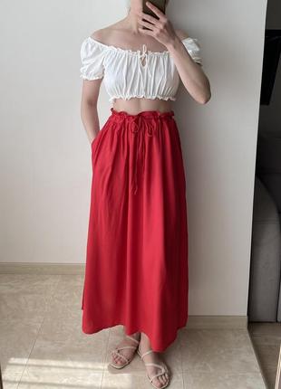 Спідниця h&m у підлогу/ максі червона