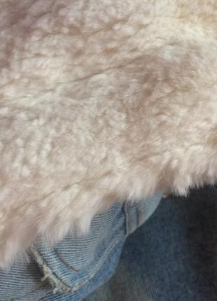 Джинсовая куртка с мехом,теплая,натуральный мех кролик рекс,фирменная6 фото