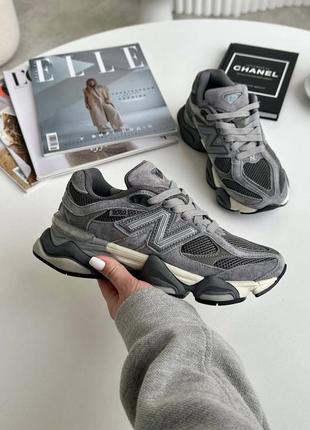 Замшевые кроссовки new balance 9060 joe freshgoods dark gray