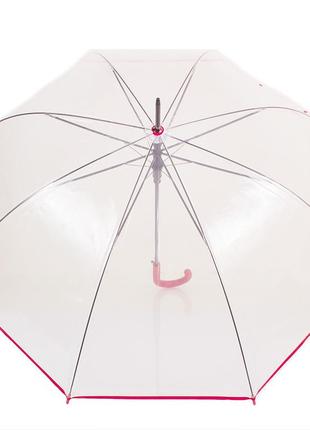 Женский зонт-трость полуавтомат (u40970-3) happy rain 105 см прозрачный cl0045245