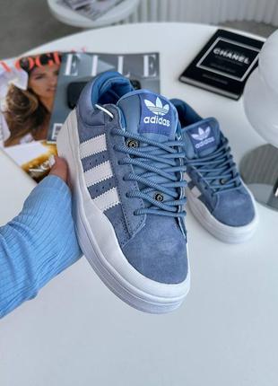 Жіночі кросівки adidas campus x bad bunny blue2 фото