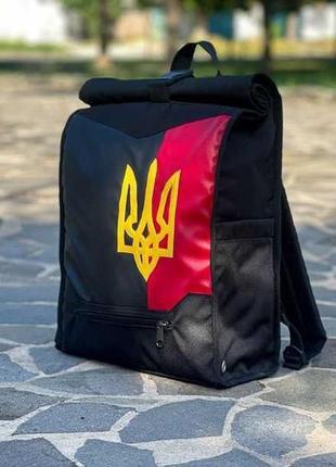 Рюкзак rolltop червоно-чорний ролтоп